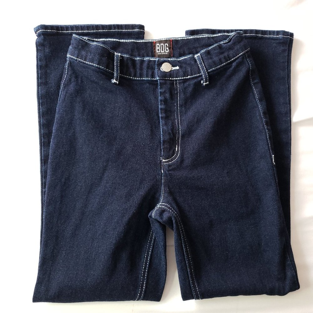 BDG Urban Outfitters Dark Wash High Rise Slight Flare Denim Jeans Size 25 66170